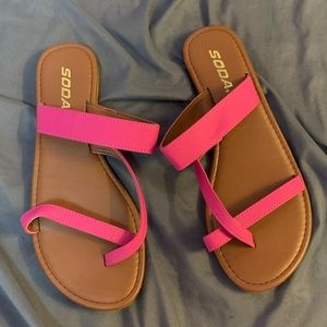 Soda hot pink sandals size 8